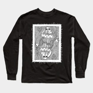 Queen of Hearts Drawing Long Sleeve T-Shirt